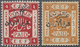 */(*) Jordanien: 1922, 4/10 P. On 4 M. Red Mint Hinged, 5/10 P. On 5 M. Orange No Gum, Each Showing Overprints In Black, - Jordanie