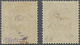 * Jordanien: 1922, 9 P. On 9 P. Oliveyellow Two Stamps Showing Black And Violet Overprint, Both Mint Hinged, Fine Pair, - Jordan