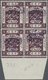 * Jordanien: 1922, 5 P. Deep Violet Block Of Four Showing Overprint In Violet, Mint Hinged, Two Stamps Few Gum Spots, Fi - Jordan