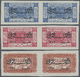 (*) Jordanien: 1925, Hejaz Imperf 3 Pairs And 3 Blocks Of Four Overprinted "Government Of East 1343", Mint No Gum, Fine - Jordan