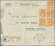 Br Jordanien: 1941, 5 M. Orange Five Values On Registered Cover From"AMMAN" Ds. With Scarce Violet "SHARK EL URDUN 4 OPE - Jordan