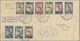 Br Jordanien: 1953, Overprinted Issue Complete Set Of Nine Values (SG 378-86) On Registered Cover From "AMMAN 20/5/53" L - Jordanie