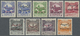 ** Jordanien: 1953/1956, Compulsory Surtax Stamps With Bilingual Opt. 'POSTAGE' Complete Set Of Seven Values And Additio - Jordanie