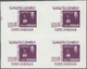 ** Jordanien: 1963, Red Crescent Souvenir Sheet, Stage Proof Sheet Of Four Pieces Without Red Colour (horiz. Fold In Bet - Jordan