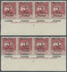 ** Jordanien - Steuermarken: 1953, Compulsory Surtax Stamp 5f. Lilac In Three Horiz. Strips/4 From Lower Margin With Imp - Jordan