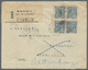 Br/ Kambodscha: 1922. Registered Envelope Addressed To The 'Bank Of Indo-China, Haiphong' Bearing Brazil Yvert 173, 200r - Cambodge