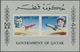 ** Katar / Qatar: 1966. NOT-ISSUED Souvenir Sheet "Soviet Cosmonauts And Space Vehicles" Showing A Se-tenant Pair "Jurij - Qatar