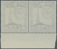 ** Katar / Qatar: 1966, 2 R On 2 R New Currency Horizontal Margin Pair Showing Variety "Riyals Missing At Left Stamp", M - Qatar