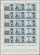 ** Katar / Qatar: 1966, J.F.Kennedy Revaluation Overprints, Perforated Issue, Two Complete Sheets With Five Sets, Unmoun - Qatar