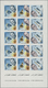 ** Katar / Qatar: 1966, Space Research Revaluation Overprints, Imperforate Issue, Two Complete Sheets, Unmounted Mint. - Qatar