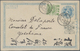 GA Korea: 1901. Postal Stationery Card 1ch Blue Upgraded With SG 22a, 2re Grey And SC 23a, 1ch Green Tied By Chemulpo/Co - Corée (...-1945)