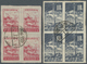 O/ Korea-Nord: 1952/54, Two Commercially Used Blocks 4, Imperforated: 2nd Anniversary Of War,  Canc. "53.12.16", Also 19 - Korea, North