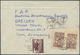 Br Korea-Nord: 1954. Registered Envelope (light Bends) Addressed To Germany Bearing North Korea SG N50, 70wn Brown (impe - Corée Du Nord