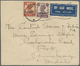 Br Kuwait: 1943. Air Mail Envelope Addressed To India Bearing SG 53, ½a Purple And SG 57, 2a Vermilion Tied By Kuwait Ma - Koweït