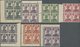 ** Kuwait: 1945, KGVI Definitives, 3p. To 14a., Complete Set Of 13 Values As Blocks Of Four, Unmounted Mint (3p. One Sta - Kuwait