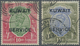 O Kuwait - Dienstmarken: 1923-24 KGV. Officials 10r. Green & Scarlet And 15r. Blue & Olive, Wmk Large Star, Both Used An - Koweït