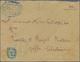 Br Libanon: 1919, T.E.O. 5 Mill. On 5c. Green Tied By Blue Late Used Ottoman "SAIDA (ECHELLE) 5/2/919" Cds. And Blue Com - Liban