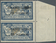 * Libanon: 1924, 25pi. On 5fr. (2mm Spacing), Right Marginal Vertical Pair, Top Stamp Showing "LIABN" Which Was Garbled - Lebanon