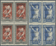 * Libanon: 1924, Olympic Games, Complete Set As Blocks Of Four, 50c. On 10c. With Variety "Small Fat A In LIBAN", 1.50pi - Liban