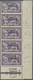 ** Libanon: 1924, Airmails, 3pi. On 60c. Violet/blue, Right Marginal Vertical Strip Of Five With Adjoining Gutter (sligh - Liban