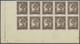 ** Libanon: 1925, 0.10pi. Cedar Tree, Imperforate Proof In Brown, Issued Design, Marginal Block Of Ten From The Lower Le - Lebanon