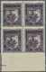** Libanon: 1928, 05 On 0.10pi. Violet, Top Marginal Block Of Four Showing Variety "overprint On Front And On Reverse, T - Liban