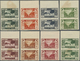 ** Libanon: 1936, Tourism, Complete Set Of Eight Values As IMPERFORATE Top Marginal Vertical Pairs, Unmounted Mint And H - Liban