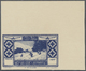 (*) Libanon: 1936, Skiing & Tourism Deep Violet Blue Imperf Proof Without Value On Card, Corner Margin, Fine And Very Sc - Lebanon