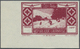 (*) Libanon: 1936, Skiing & Tourism Red Brown Imperf Proof Without Value On Thin Paper, Corner Margin, Fine And Very Sca - Liban