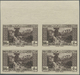 ** Libanon: 1937/1940, Definitives 0.10pi. To 100pi., 16 Values Complete (excl. 7.50pi.), IMPERFORATE Blocks Of Four, Un - Liban