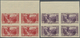 Delcampe - ** Libanon: 1937/1940, Definitives 0.10pi. To 100pi., 16 Values Complete (excl. 7.50pi.), IMPERFORATE Blocks Of Four, Un - Liban