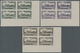 ** Libanon: 1947, 12th U.P.U. Congress, Complete Set Of Six Values As IMPERFORATE Blocks Of Four From The Lower Corner O - Liban