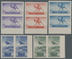 ** Libanon: 1949, U.P.U., Complete Set Of Five Values As IMPERFORATE Pairs, Unmounted Mint (25pi. One Stamp Slight Finge - Liban