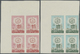 ** Libanon: 1962, Arab League, 30pi. And 50pi., Two IMPERFORATE Marginal Blocks Of Four From The Upper Left Corner Of Th - Lebanon