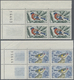 Delcampe - ** Libanon: 1965, Birds, 5pi. To 32.50pi., Complete Set Of Six Values As Marginal Blocks Of Four From The Corner Of The - Liban