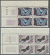 ** Libanon: 1965, Butterflies, 30pi. To 500pi., Complete Set Of Ten Values As Marginal Blocks Of Four From The Corner Of - Lebanon