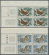 ** Libanon: 1965, Butterflies, 30pi. To 500pi., Complete Set Of Ten Values As Marginal Blocks Of Four From The Corner Of - Liban