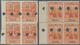 (*) Macau: 1938 (ca.) Nine Different Essays Of An Unscheduled Overprinted "2 A" Issue, All In Imperforated Blocks Of Fou - Autres & Non Classés