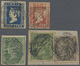 O/ Malaiische Staaten - Straits Settlements: 1854-56 India Used In Singapore: Five Stamps Cancelled "B/172", With Lithog - Straits Settlements