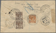 Br Malaiische Staaten - Straits Settlements: 1937, KGVI 4 C And 5x 5 C Front/backside On Registered Envelope (few Stains - Straits Settlements
