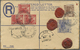 GA Malaiischer Staatenbund: 1927. Registered Postal Stationery Envelope 12c Blue Upgraded With SG 58, 3c Brown And SG 64 - Federated Malay States
