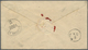 GA Nepal: 1893 - Incoming Mail: Indian Postal Stationery Envelope 2a6p. On 4a6p. Used Registered From Bombay To NEPAL Re - Nepal