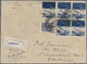 Br Nepal: 1959. Registered Envelope Addressed To Bombay Bearing SG 106, 8p Violet And SG 115, 10p Deep Blue (4) Tied By - Nepal