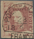 O Niederländisch-Indien: 1864, Willem III 10 C. Canc. "POERWAKA(RTA) 18/6 6.", Right Side Cut To Lupe Margin, Otherwise - Indes Néerlandaises