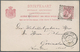 GA Niederländisch-Indien: 1900, Unsevered Double Card Netherlands  5 C. + 5 C. Used "DOETINCHEM 10 APR 02" To Surabaya W - Indes Néerlandaises