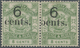 (*) Nordborneo: 1891 "6 Cents." On 8c. Green Horizontal Pair, Variety "INVERTED "c" In Cents" On Right Hand Stamp, Unuse - North Borneo (...-1963)
