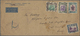 Nordborneo: 1939, Airmail-envelope (little Toned) Bearing MiNr. 224,225,22,230,233-35 On Front/back Cancelled "JESSELTON - North Borneo (...-1963)