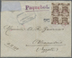 Br Palästina: 1918, A Very Unusual Steamship Cover With 1 M Olive Block Of 4 Of The Typographed Issue Tied By The French - Palestine