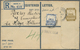 GA Palästina: 1934/45, Four  Registration Envelopes With Uprates, 8 C. (two Different Types), 15 C. Used To Jerusalem, H - Palestine