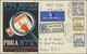 GA Palästina: 1945, Tel Aviv Philatellic Exhibiton Stationery Cards Used (6): Air Mail Registered To London (2), Air To - Palestine